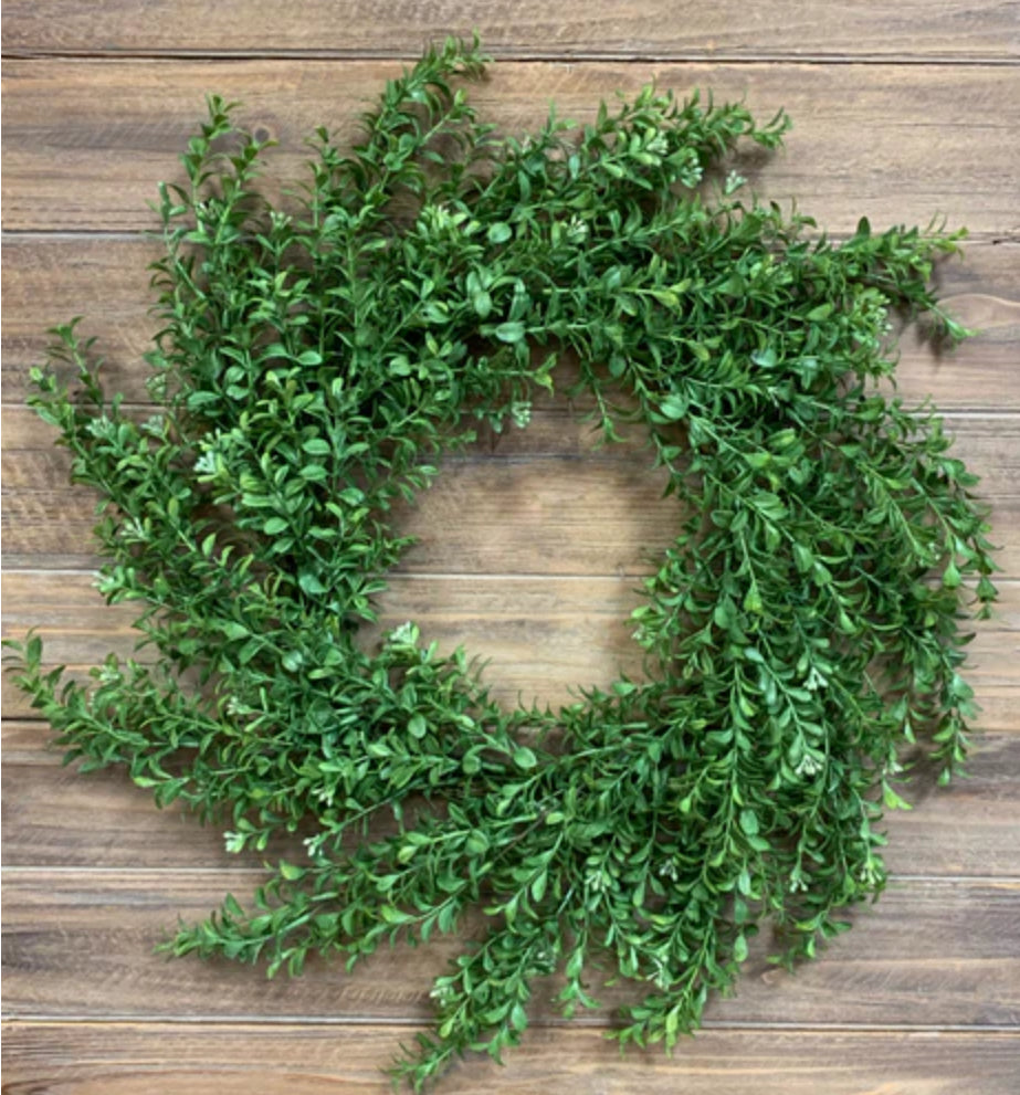 Boxwood Faux Greenery Wreath 24”