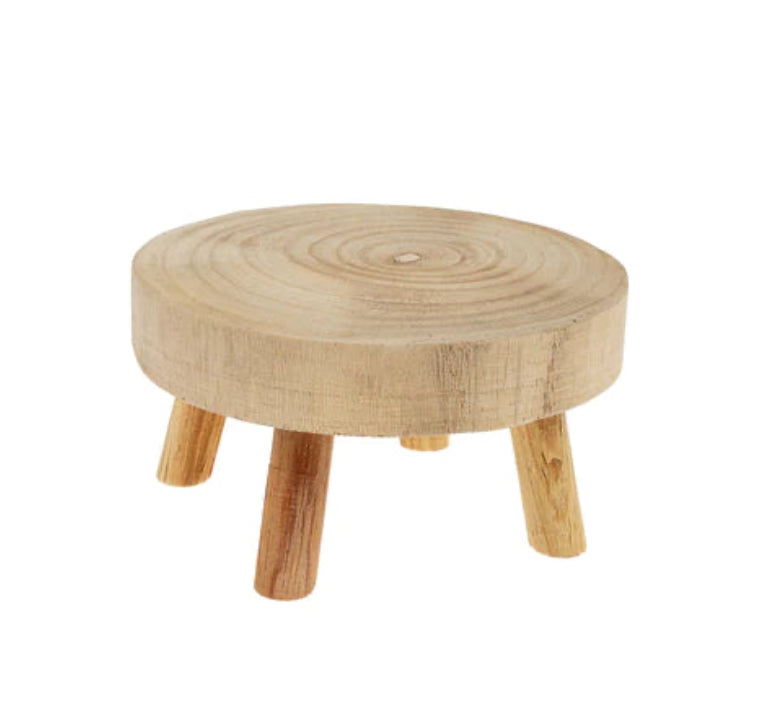 Round Wood Pedestal Small