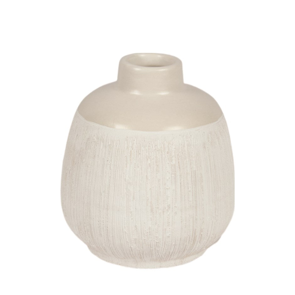 Small Textured Matte White Vase