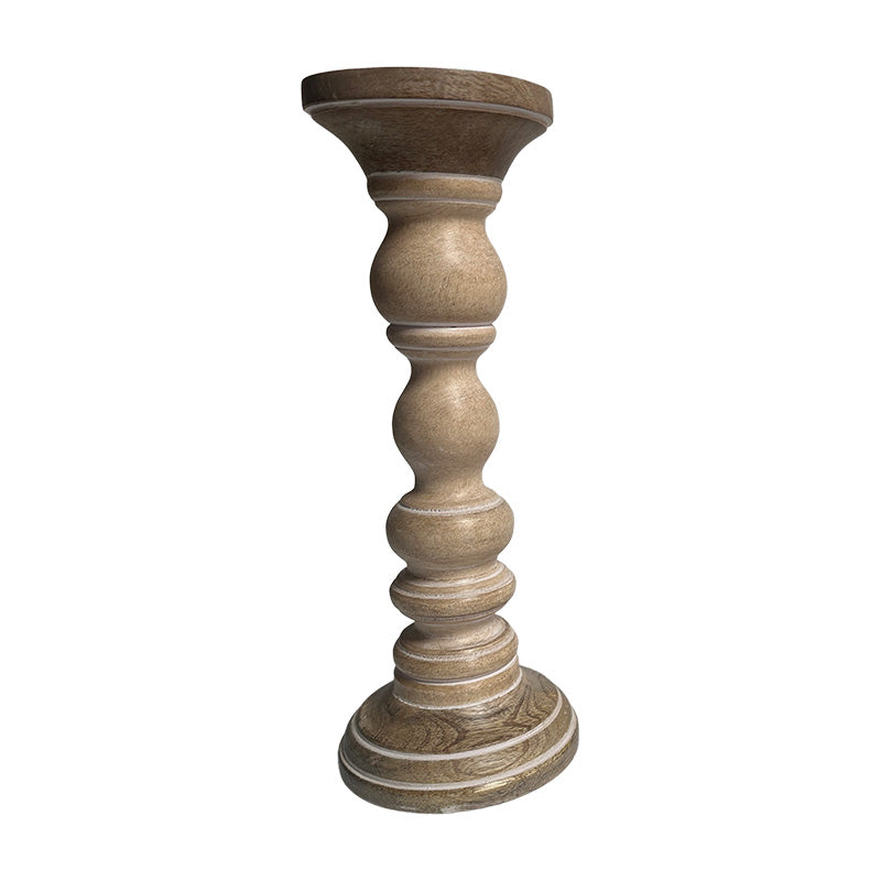 Wood Candle Holder 12” Round Base
