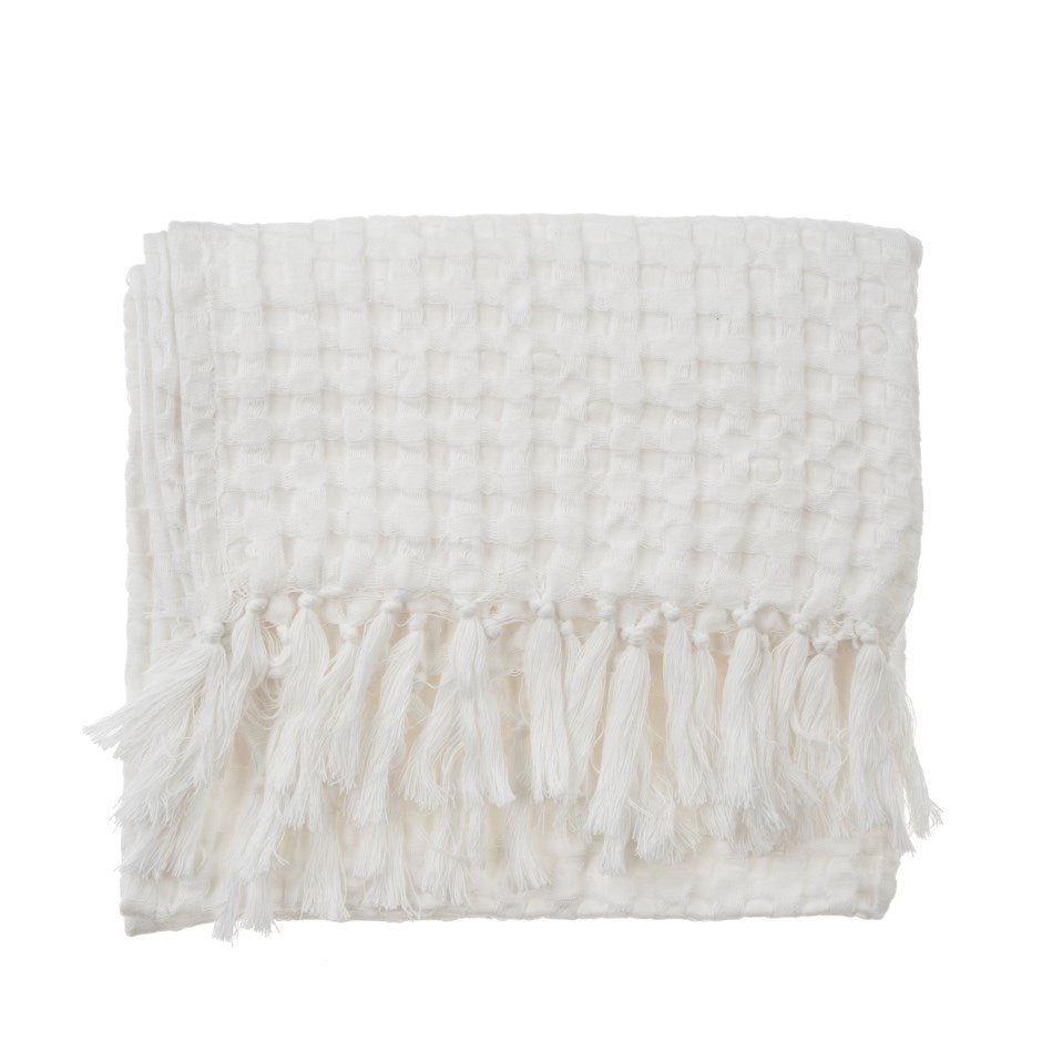 Honeycomb Hand Towel-White