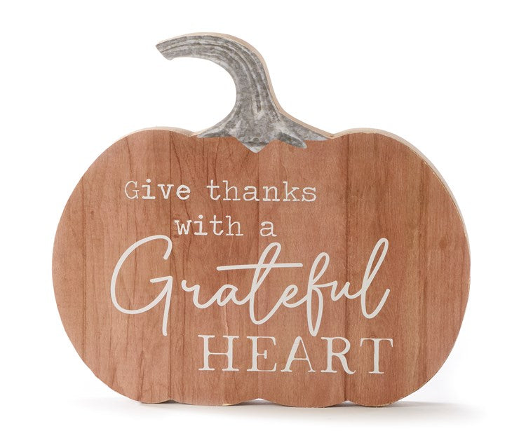 Grateful Heart Pumpkin Wall Decor