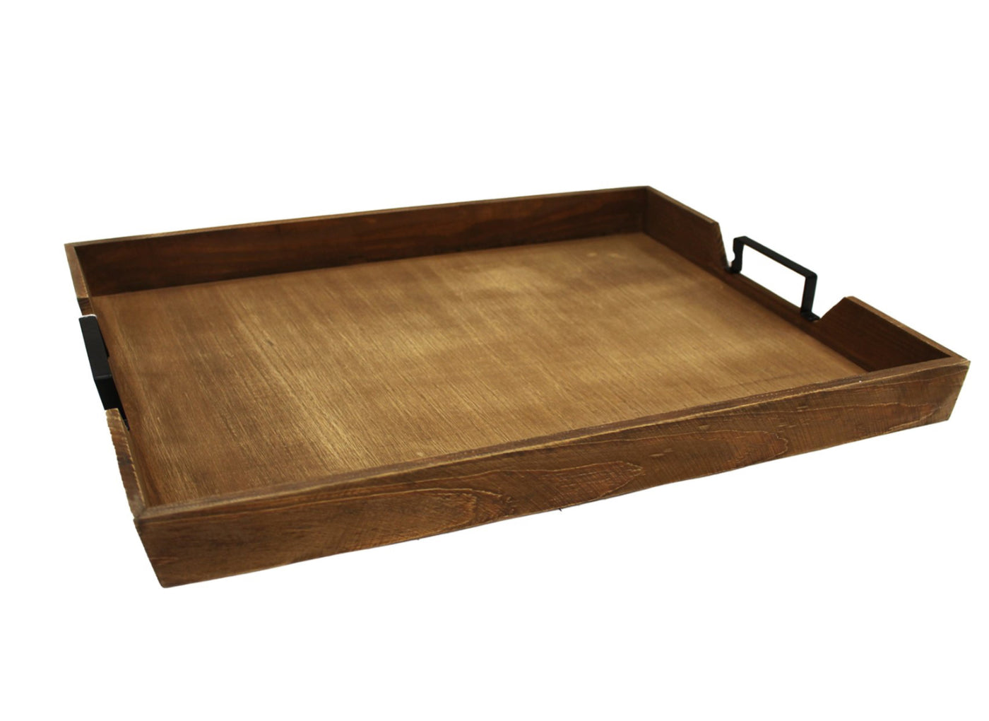 Large Rectangular Wood Tray w/Handles