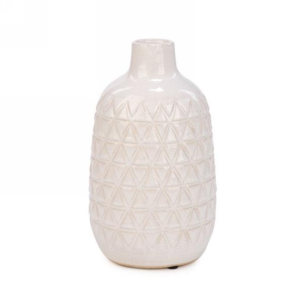 Cream Textured Vase-Medium