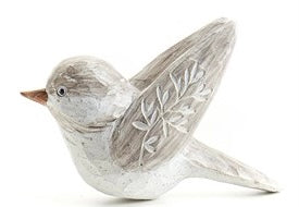 Grey Carved Bird Figurine