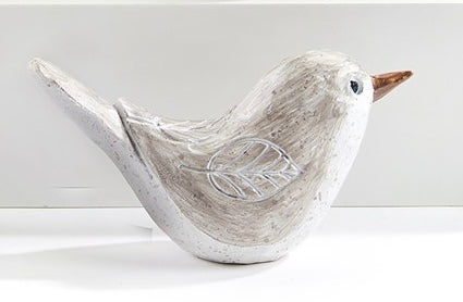 Grey Carved Bird Figurine