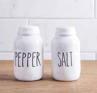 Farmhouse Modern Ceramic Salt + Pepper Set