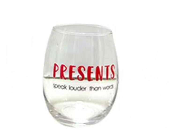 Presents Speak Louder Than Words Stemless Wineglass