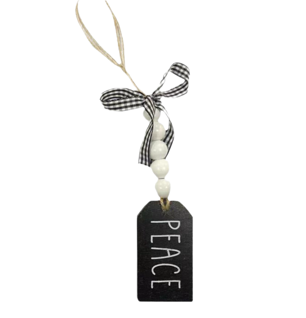 Peace Wood Tag Ornament