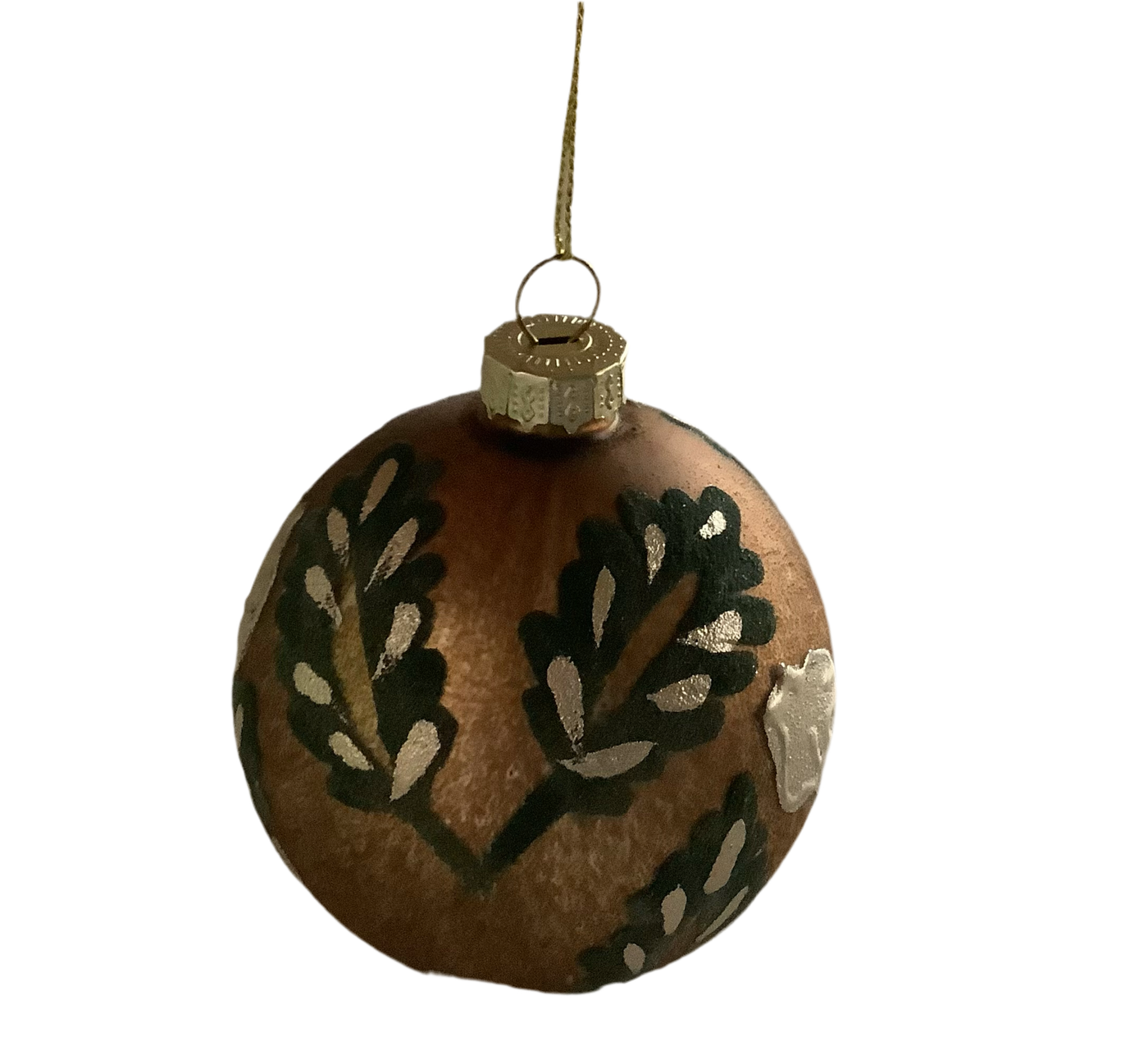 Copper Glass Leaf Ornament