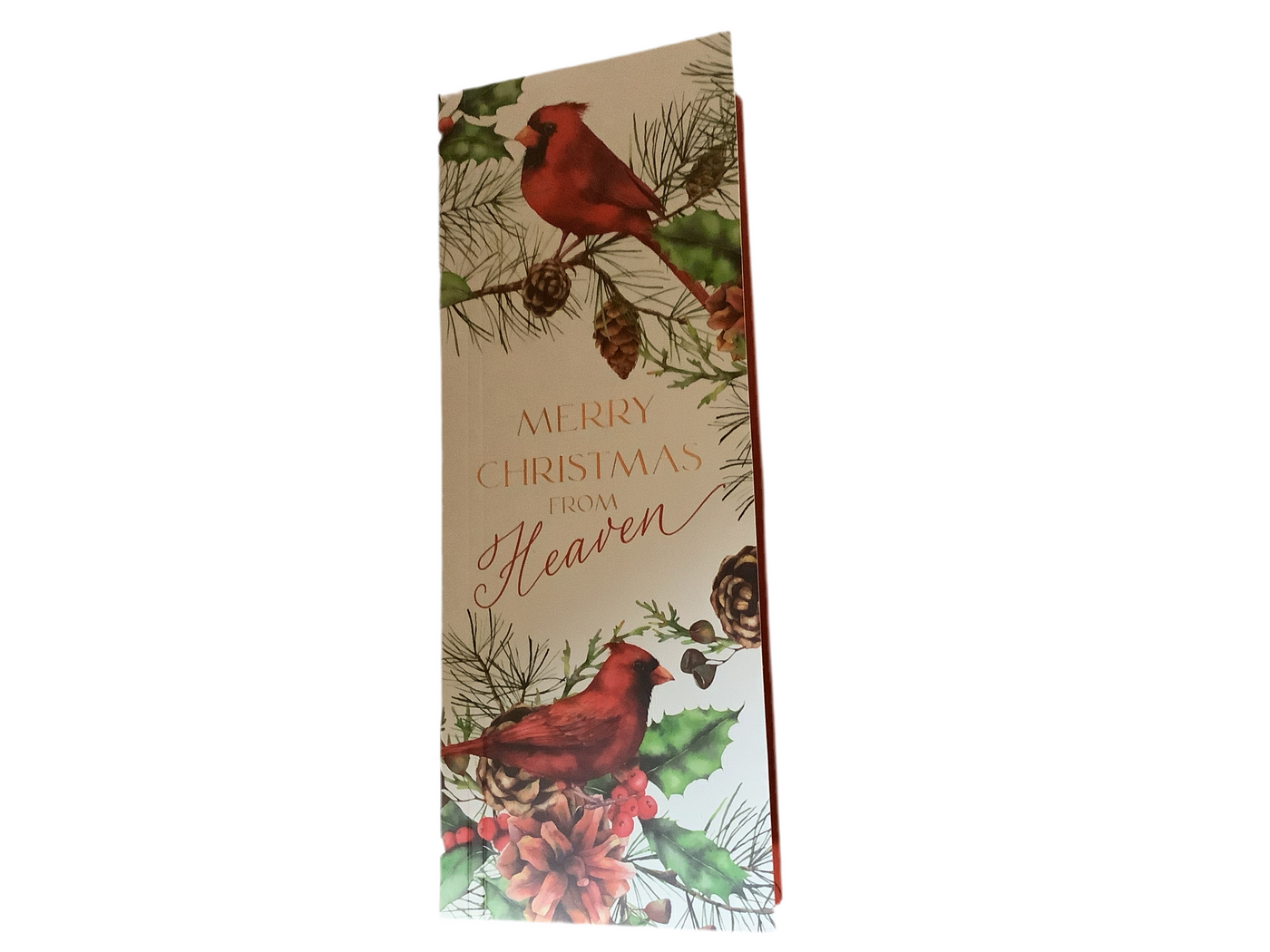 Merry Christmas From Heaven Cardinal Ornament with a Gift Box