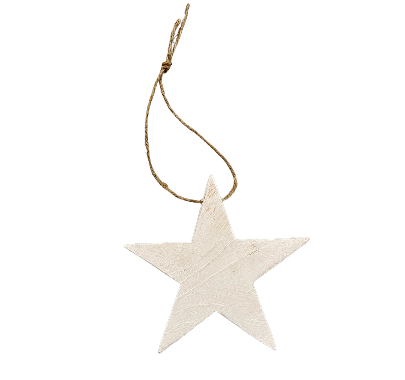 White Wood Star Ornament