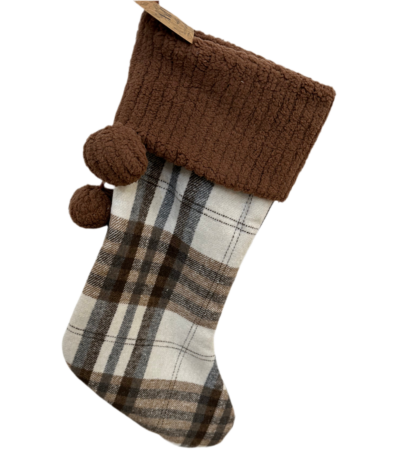 Brown Plaid Stocking