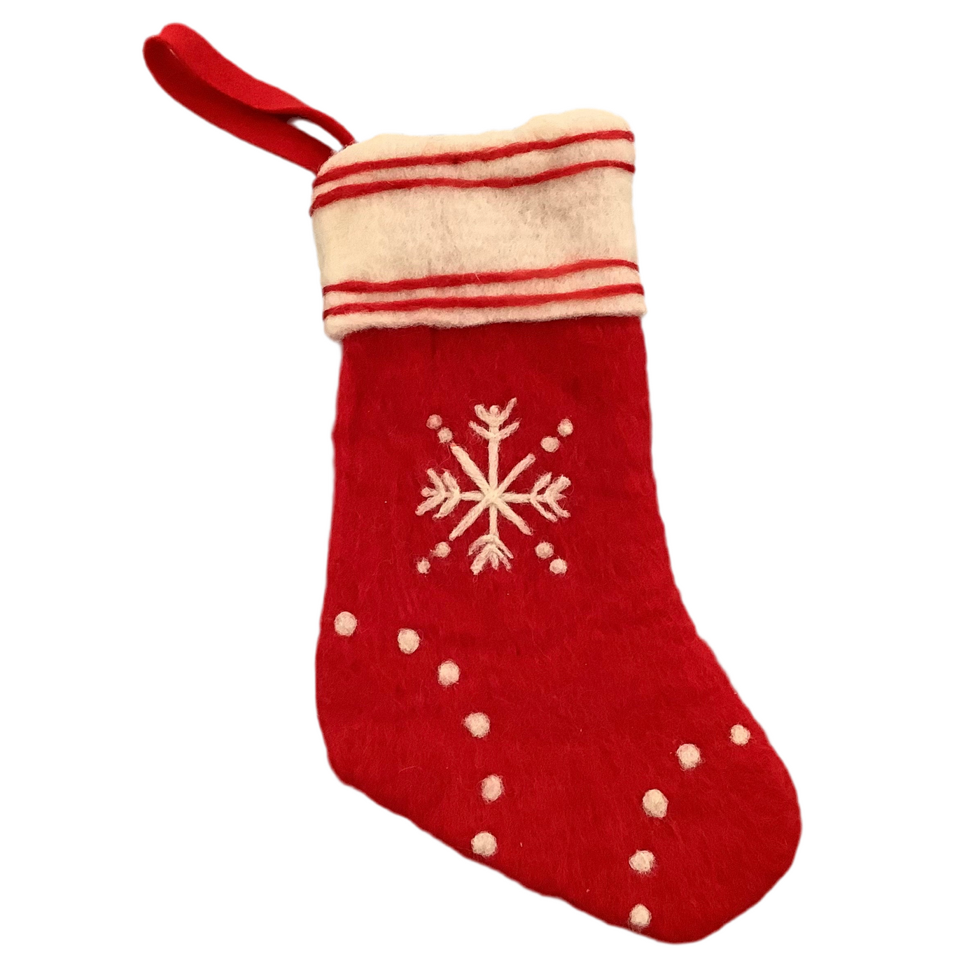 Red Wool Snowflake Stocking