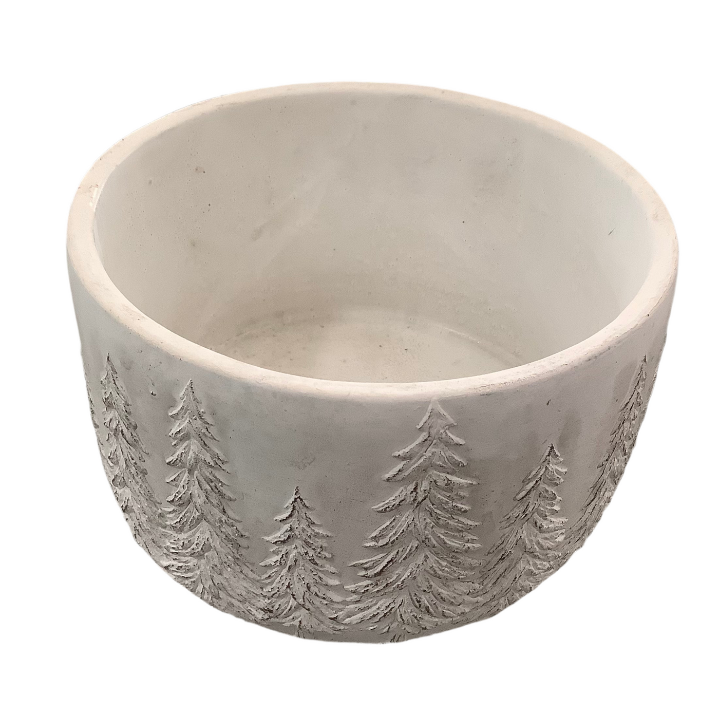 White Christmas Tree Shallow Pot