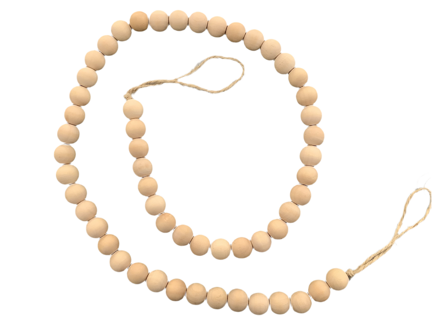 Natural Wood Bead Garland 36”