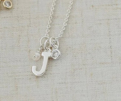 Silver Initial Necklace