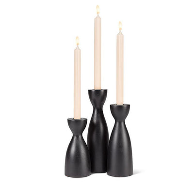 Curvy Black Taper Candle Holder