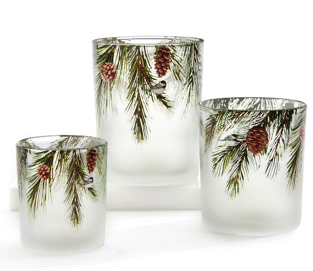 Clear Pine Cone Candle Holder