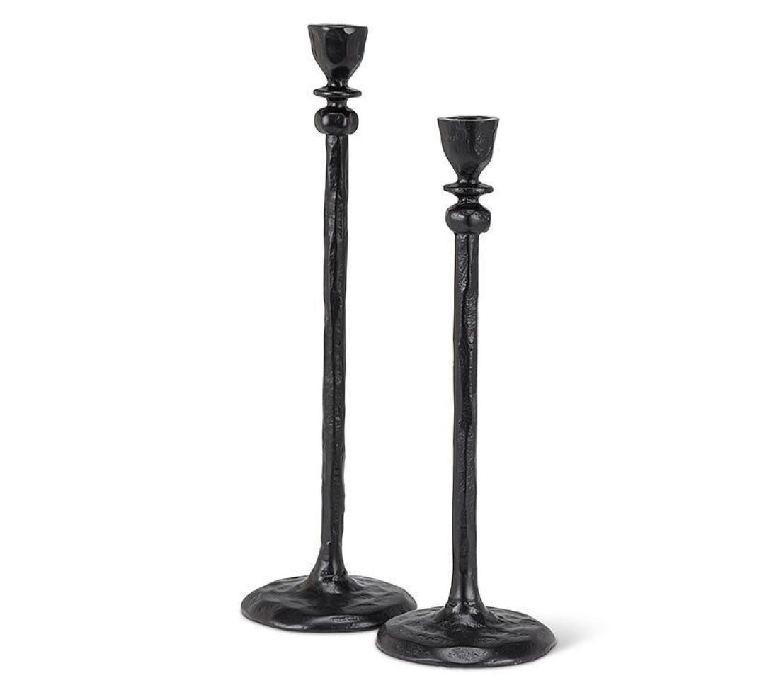 Black Forged Style Taper Candle Holder