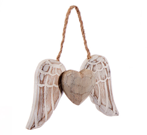 Wood Angel Wings Ornament