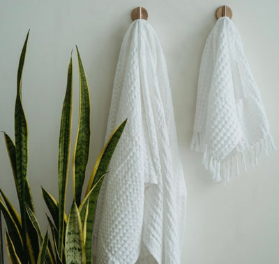 Honeycomb Hand Towel-White