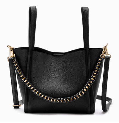 Isabela Bucket Tote + Pouch-Black