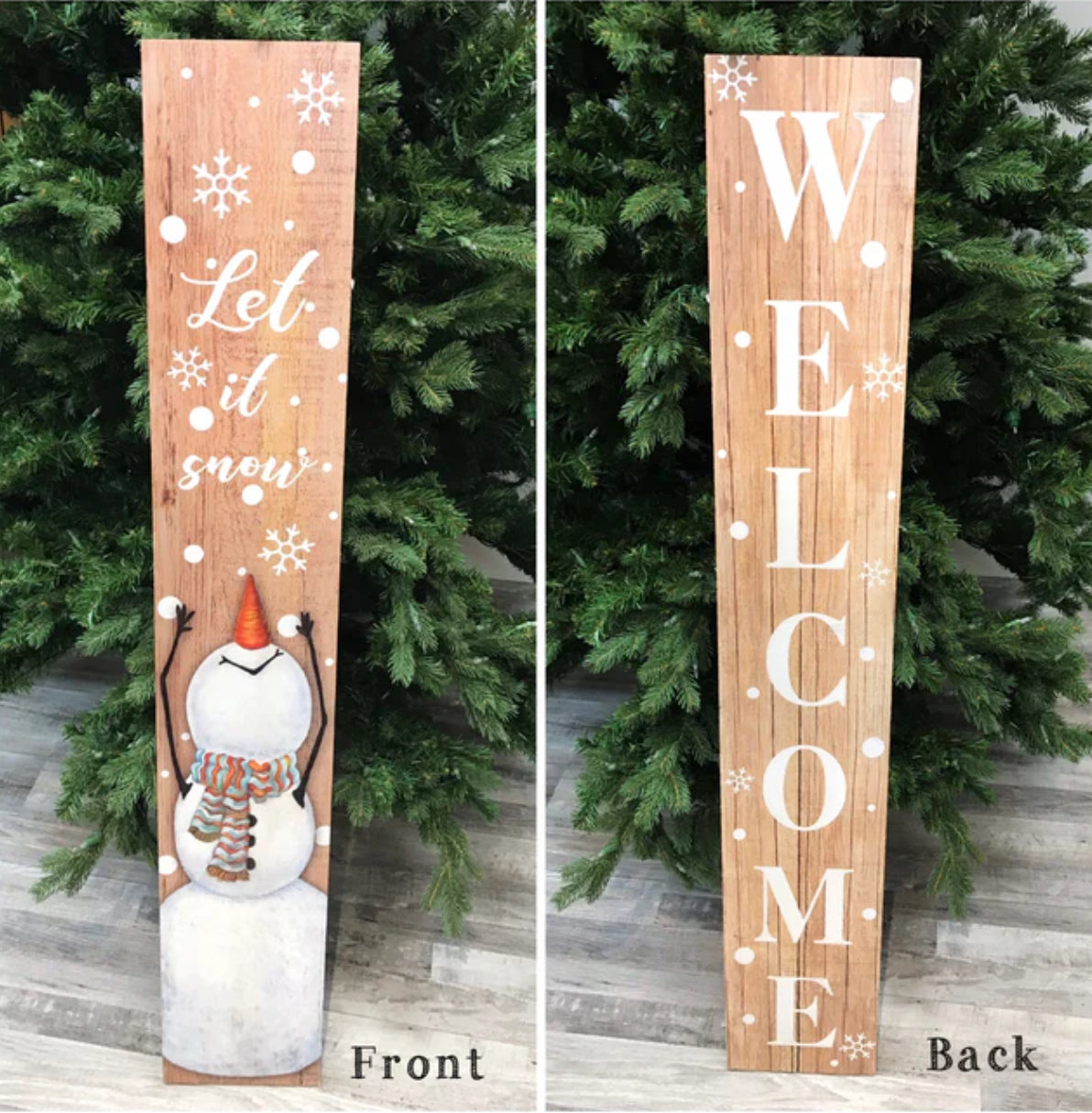 Reversible Porch Sign Welcome/Let It Snow