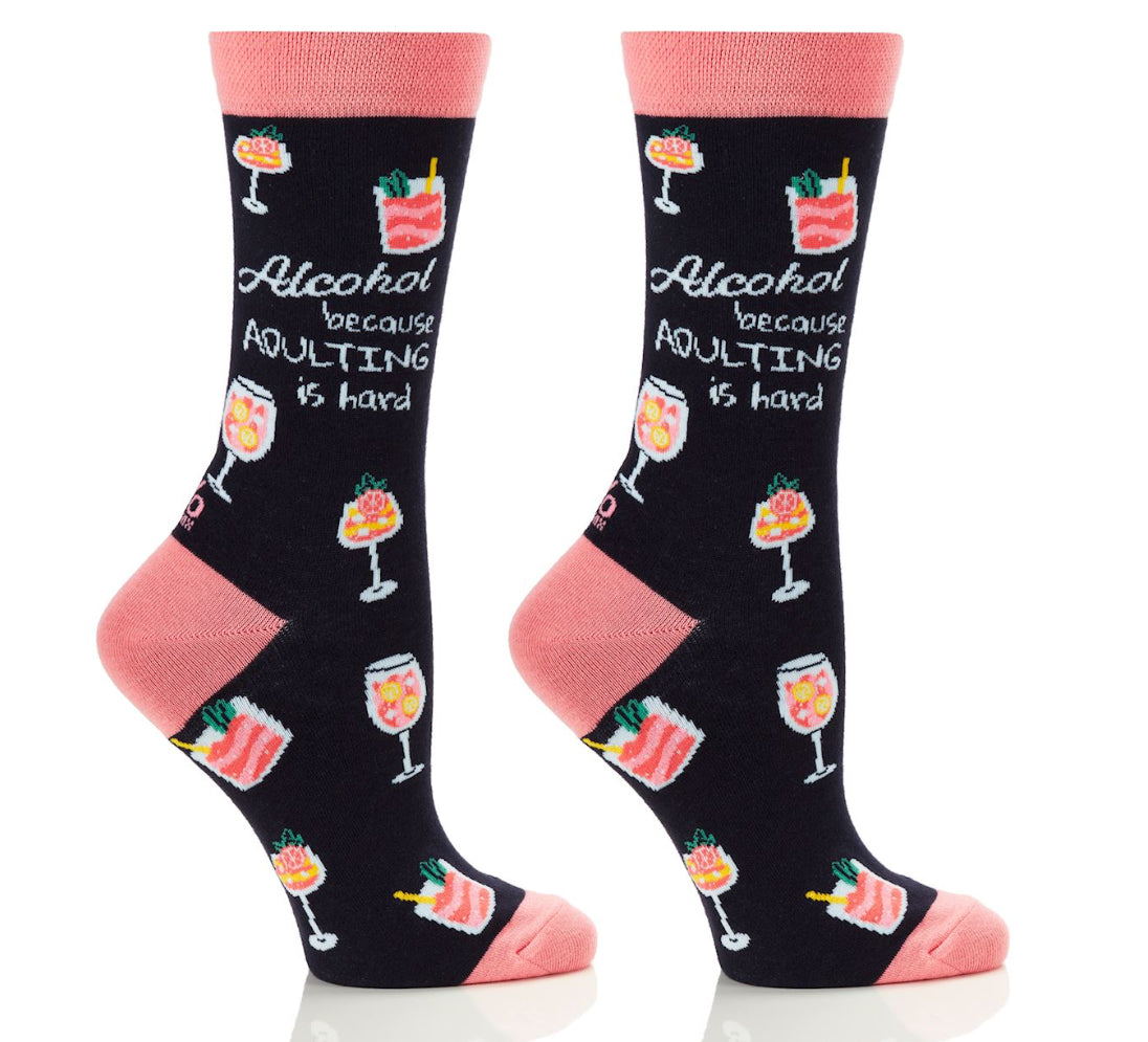 Women’s Crew Socks-Alcohol Adulting