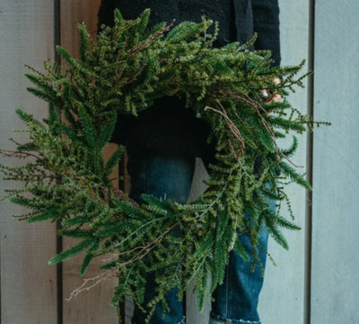 Twig + Pine Wreath Sprig 7”