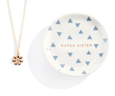 Super Sister Necklace + Trinket Dish