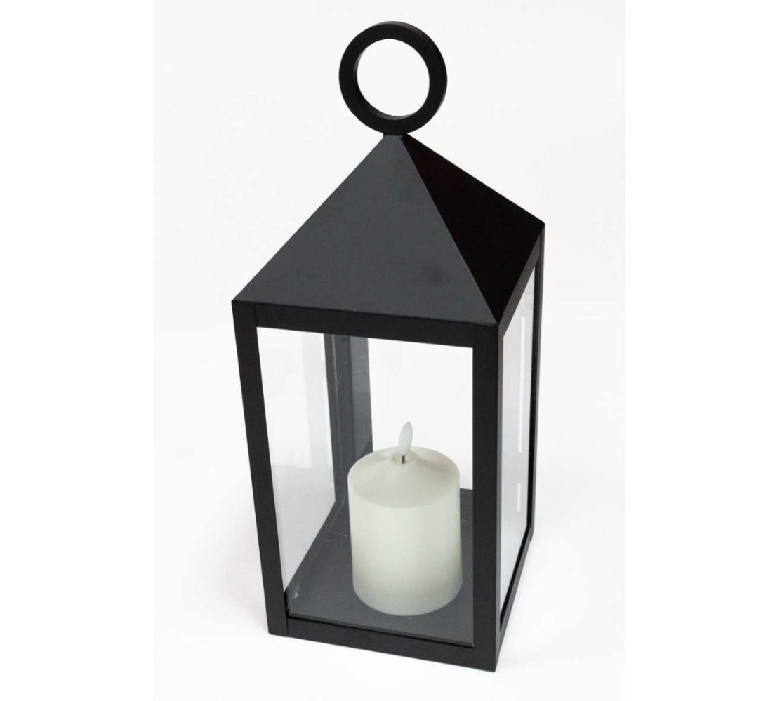 Black Metal Lantern w/4” LED Candle