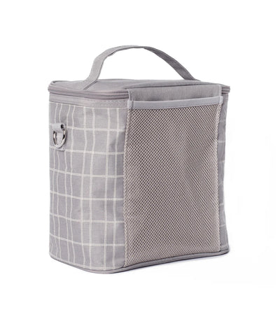 Light Grey Grid Lunch Pouche