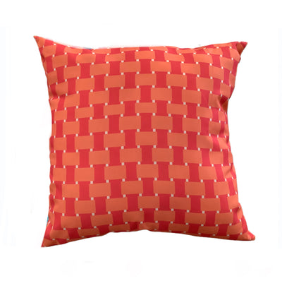 Floral/Woven Print Reversible Outdoor Pillow