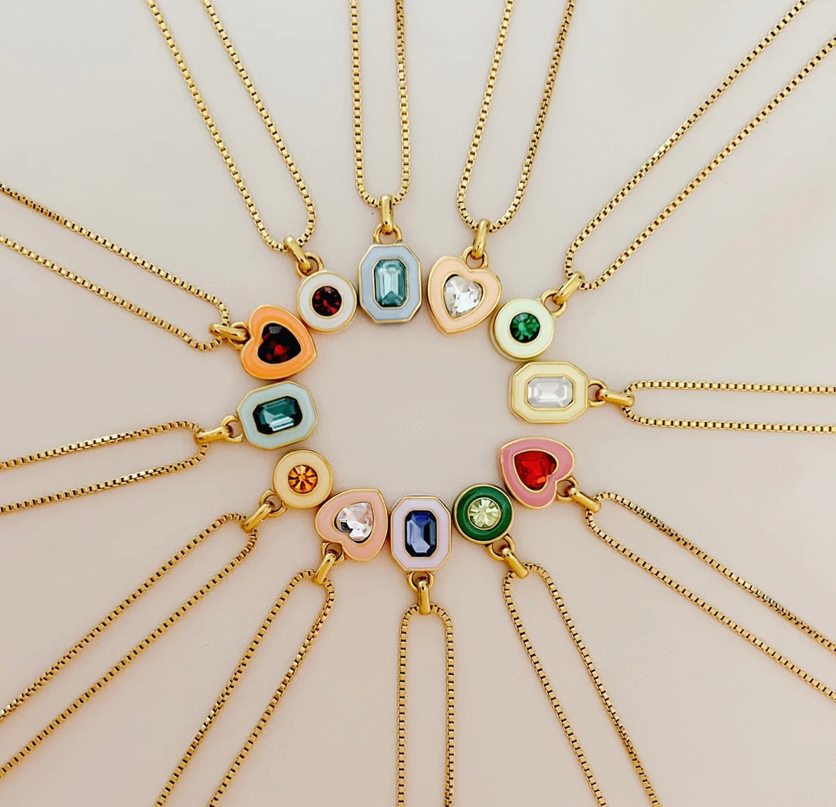 Enamel Birthstone Necklace