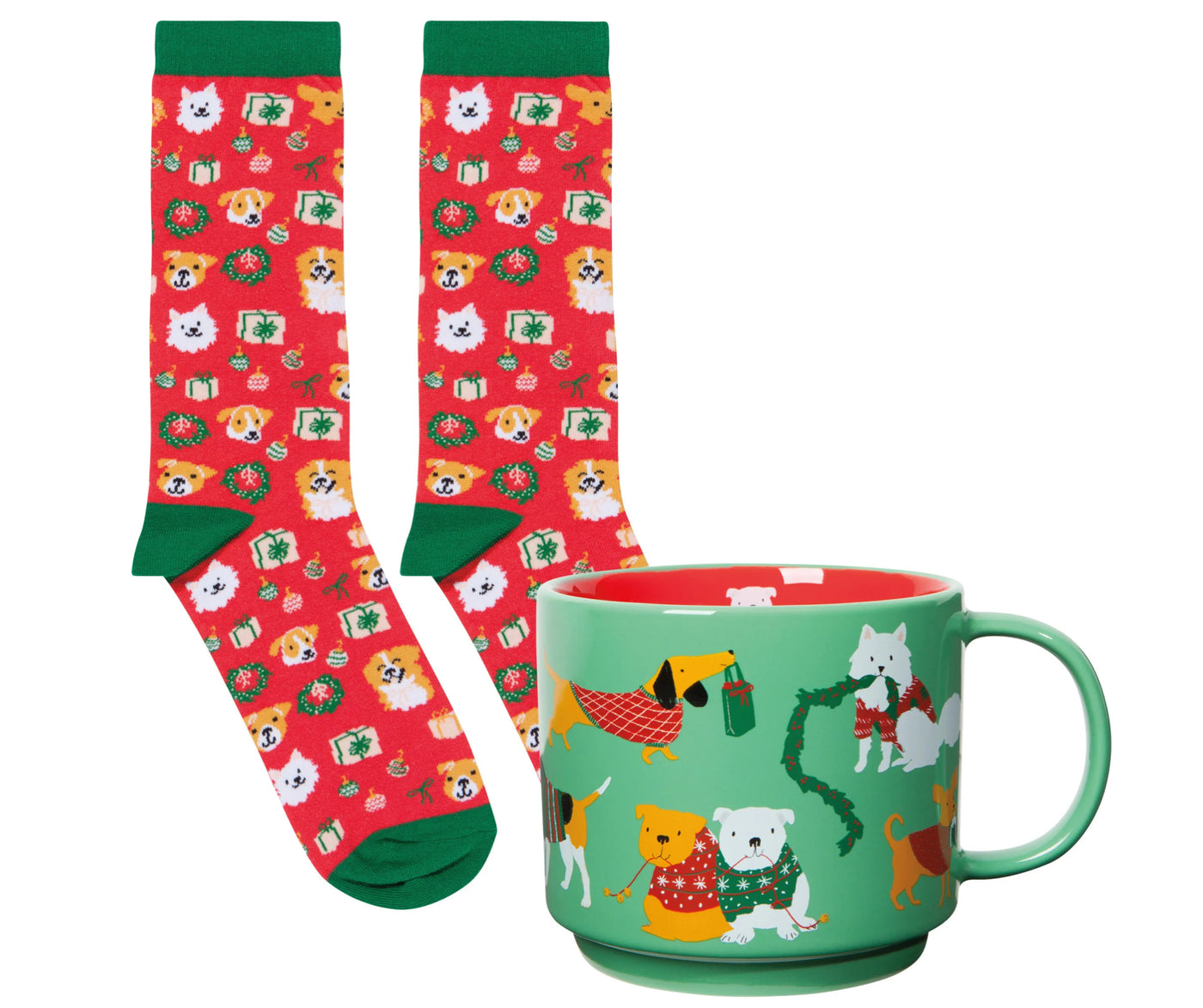 Sip + Socks Holiday Hounds Set