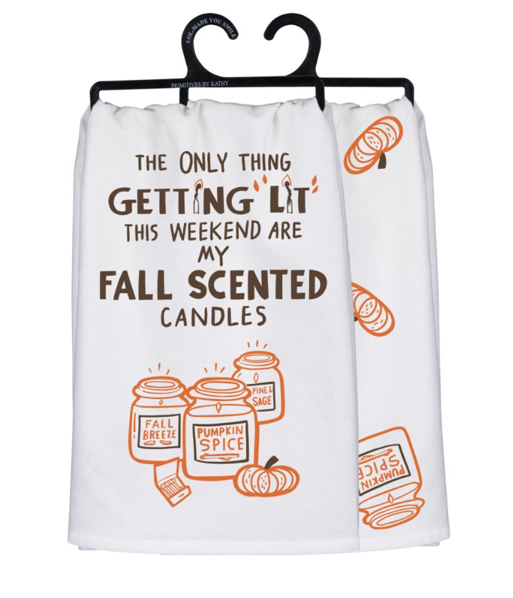 Fall Candle Dish Towel