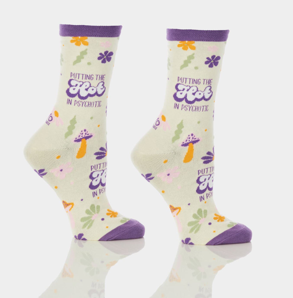 Women’s Crew Socks-Putting The Hot in Psychotic