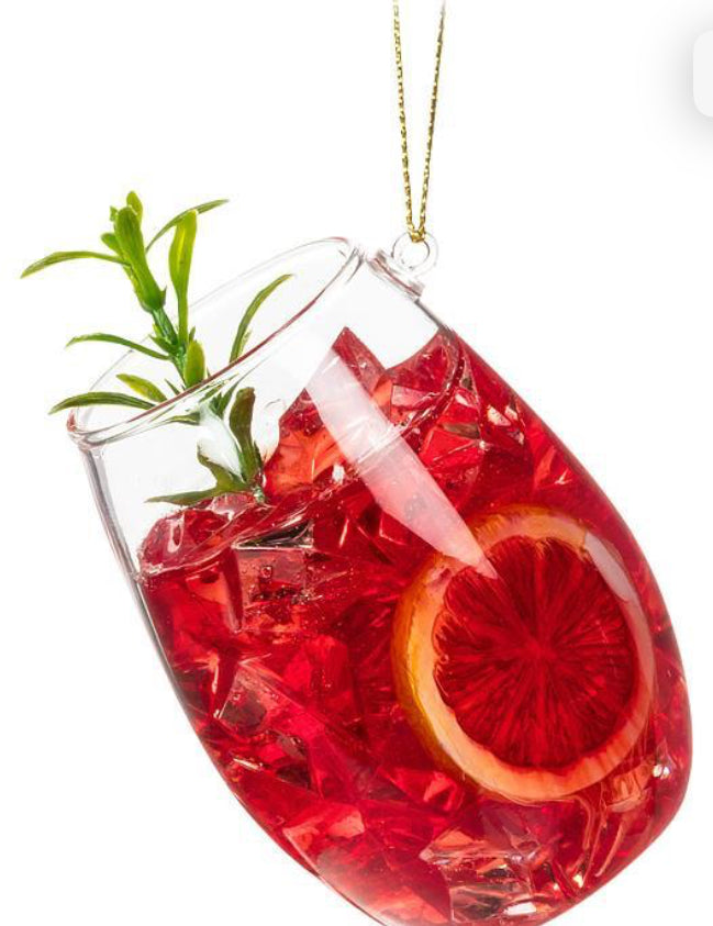 Glass of Red Sangria Ornament