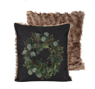 LED Eucalyptus Wreath Pillow