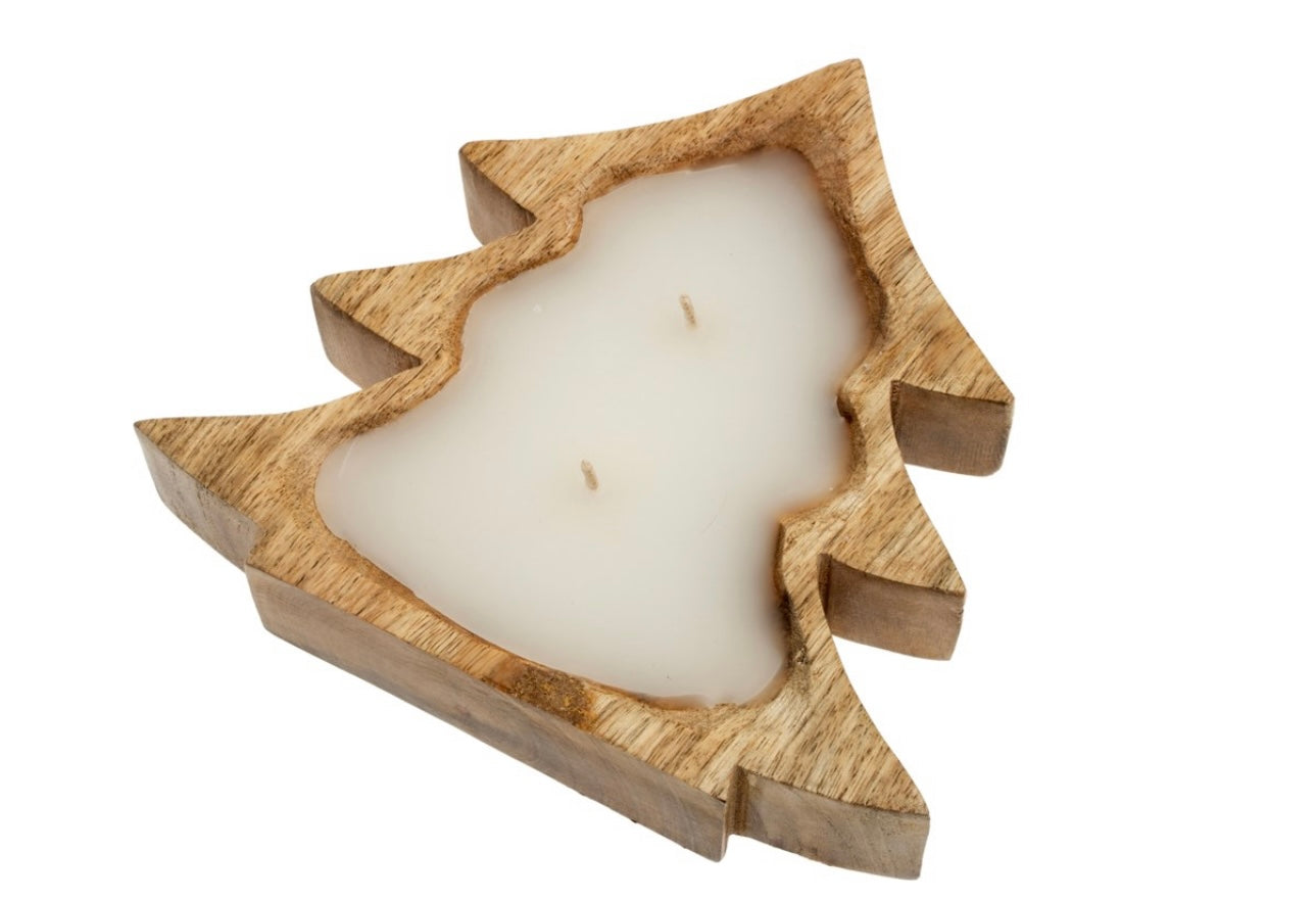 Wooden Tree Candle-Amber Spurs