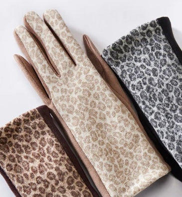Leopard Print Texting Gloves