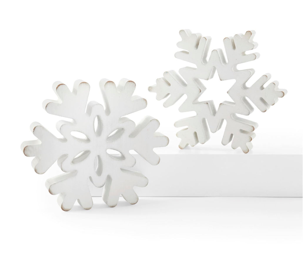 Sculpted Snowflake Block Decor