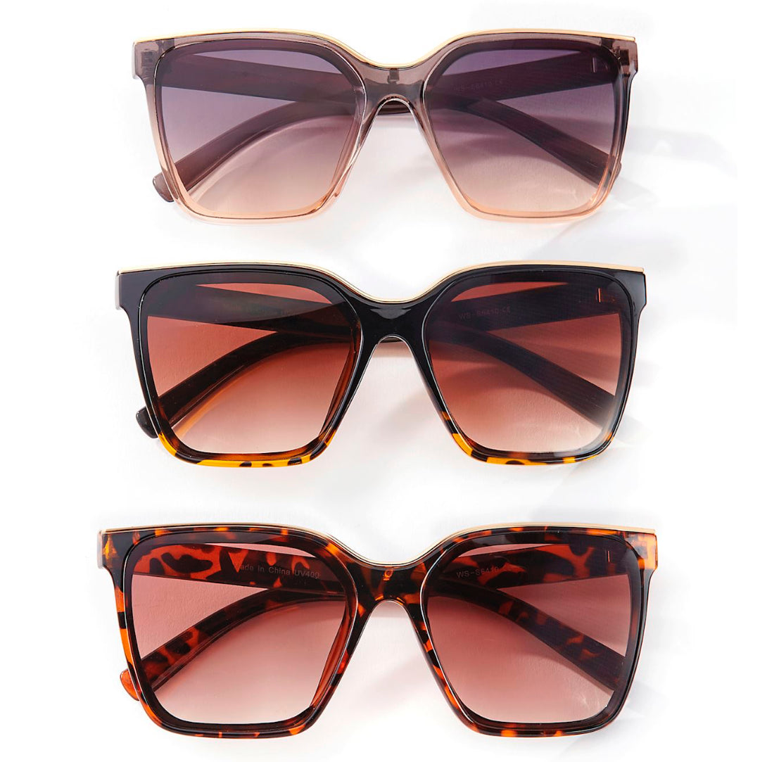 Ladies Oversize Sunglasses with Case