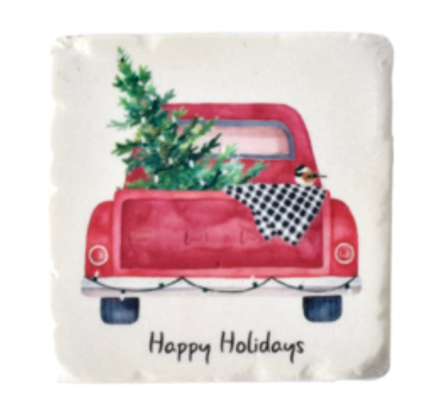 Happy Holidays Truck Coaster