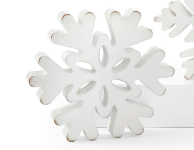 Sculpted Snowflake Block Decor