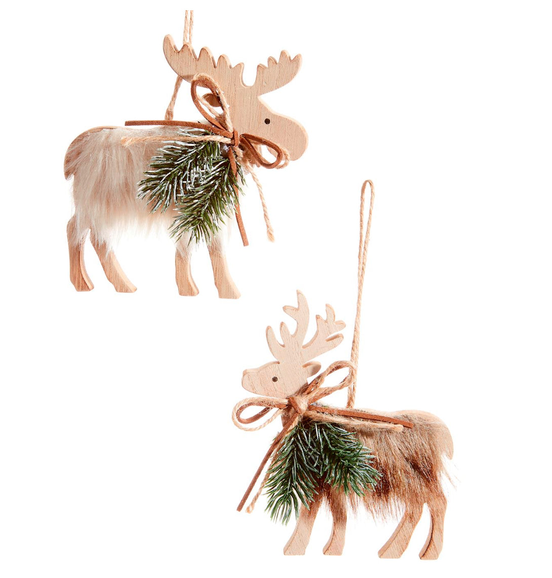 Faux Fur Moose/Deer Ornament