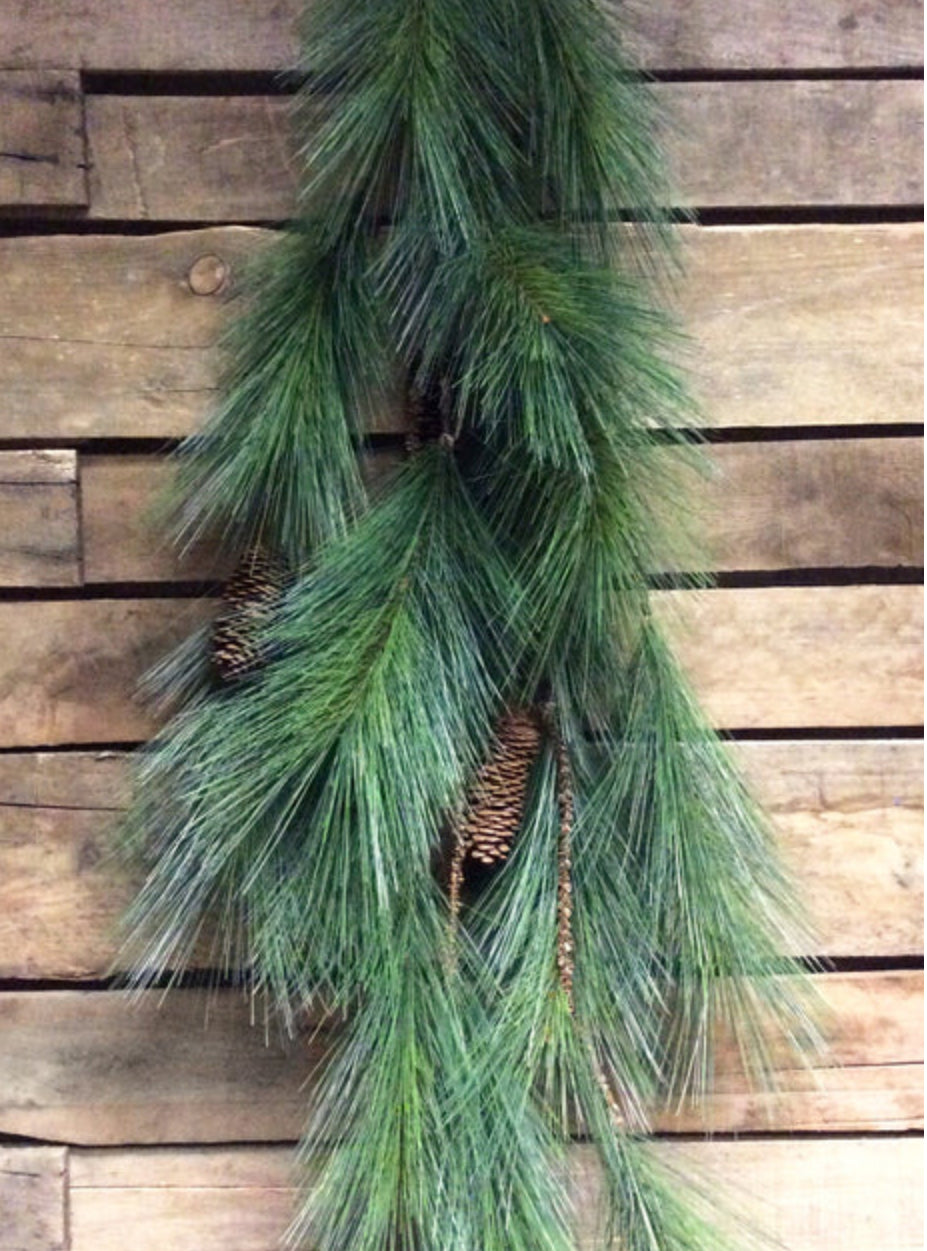 Mixed Pine Multi Strand Garland w/Pine Cones 48”