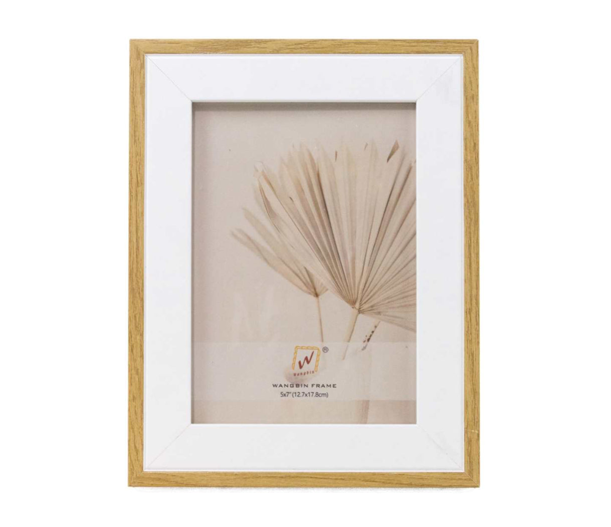 Natural Wood + White Picture Frame 5x7