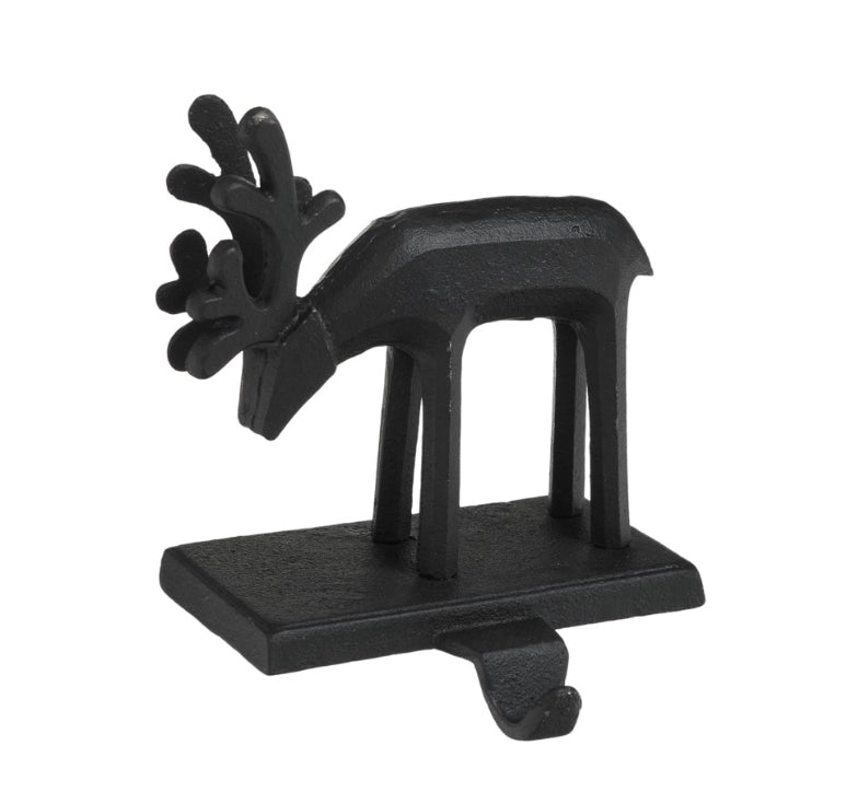 Black Iron Deer Stocking Holder